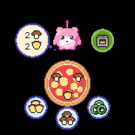Pizza Maker: an order ticket beside a pizza with toppings
