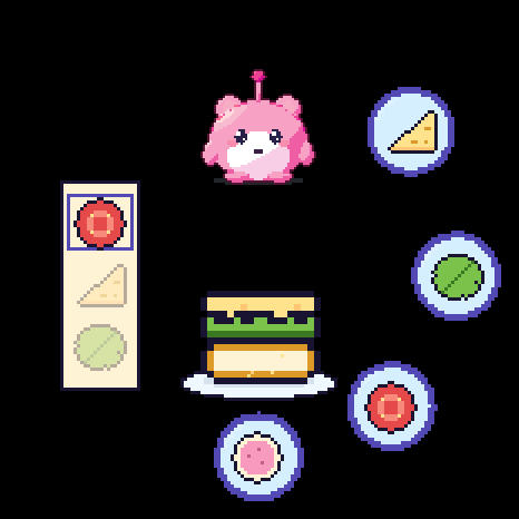 Sandwich Stack: a recipe card beside a sandwich being built