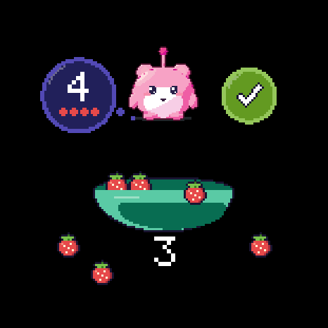 Snack Count: berries being counted into a bowl